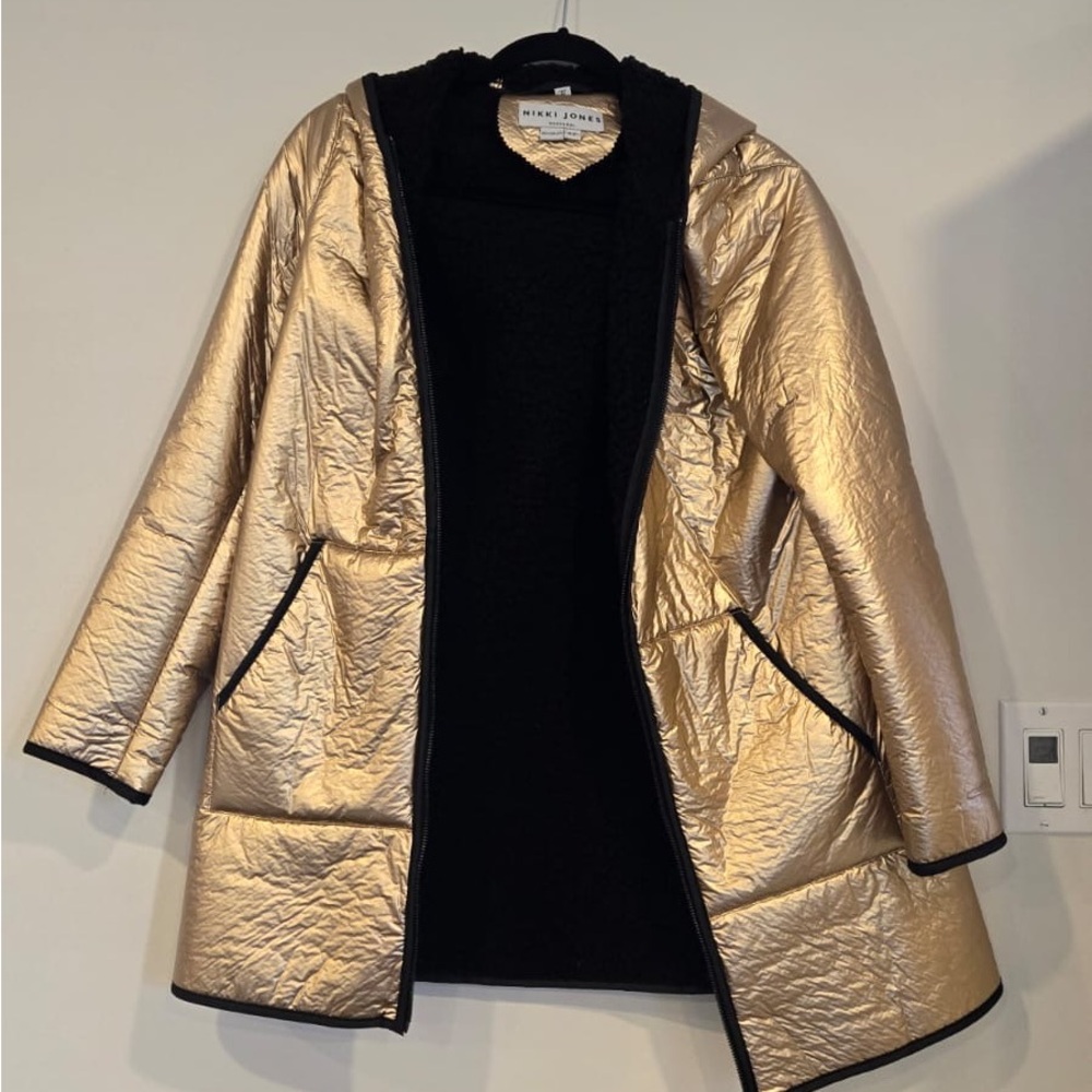Nikki Jones  Brand Gold Puffer Jacket for Women